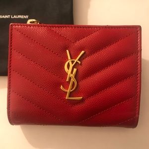 SAINT LAURENT MONOGRAM ZIPPED CARD CASE